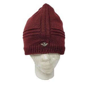 Men's Warm Winter Beanie Hat, Dark Red